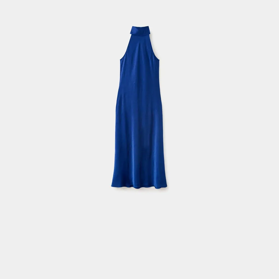 Rochie satinată halter: Înainte