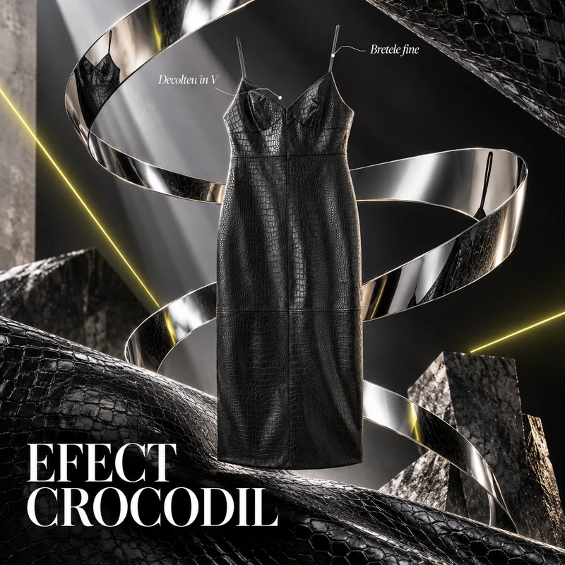 Creative AI rochie cu efect crocodil