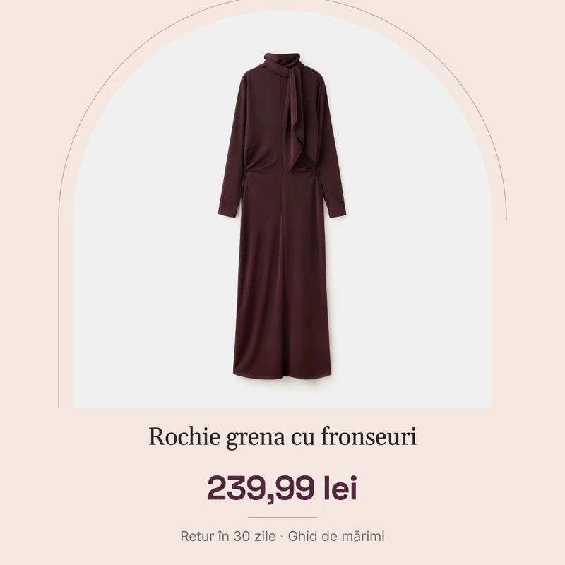Rochie grena cu fronseuri